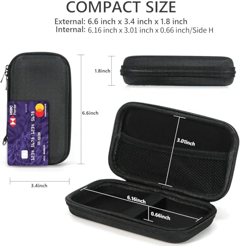 Hard EVA Protective Case, Portable Carrying Bag with Mesh Pocket,Black - color: Black