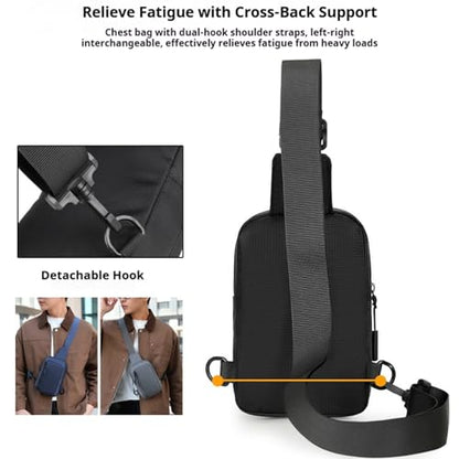 Mini Sling Bag for Men & Women,Waterproof Crossbody Bag(Dark Blue) - color: Dark Blue