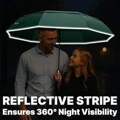 Royal Walk Compact Travel Umbrella for Rain, Windproof, Small & Portable - color: Dark Green
