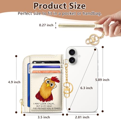 GIANCOMICS Slim Wallet Women, Credit Card Holder, Small Rfid Funny Chicken - color: Funny Rooster