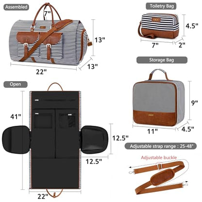 Garment Bag for Travel Convertible Carry on Travel Duffel Bag for Men Women - color: A02-Black