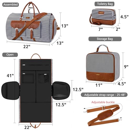 Garment Bag for Travel Convertible Carry on Travel Duffel Bag for Men Women - color: A02-Black