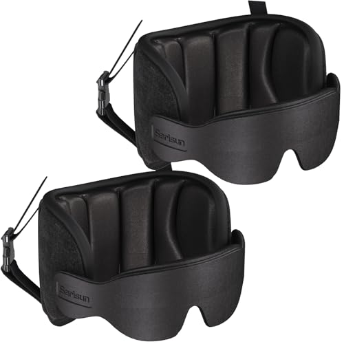 SARISUN Travel Pillows for Airplanes, 360° Stable Support for Sleep, 2pcs - color: Pure Black