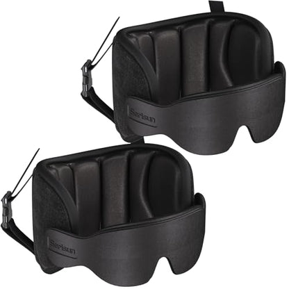 SARISUN Travel Pillows for Airplanes, 360° Stable Support for Sleep, 2pcs - color: Pure Black