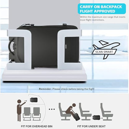 TANGCOLR Vacuum Travel Backpack with Pump for Men Women, 42L Expandable Vacpack Laptop Backpack Flight Approved with Vacuum Compression System - color: Black-a42l