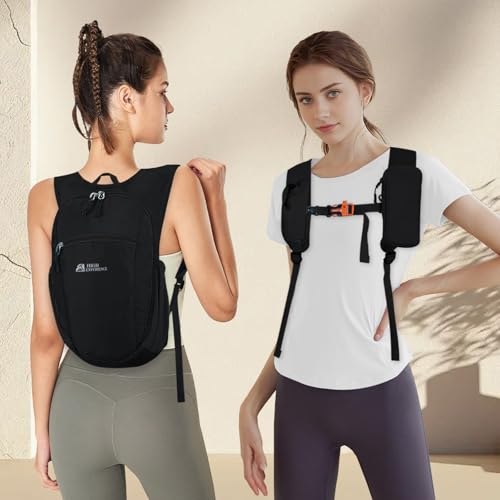 Small Hiking Backpack Packable Lightweight for Women Men - color: Black, size: 15L