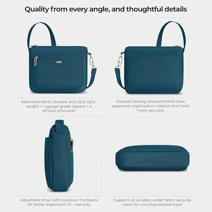 Travelon Anti-Theft Classic Small East/West Crossbody - color: Teal