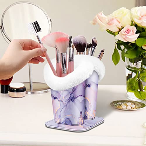 FINTIE Plush Lined Double Eyeglasses Holder with Magnetic Base for Desk - color: Lilac Marble