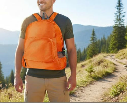 Haneulbit Foldable Backpack, Lightweight Backpack and Waterproof Backpacks for Travel and Hiking - color: Orange