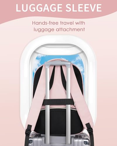 MATEIN Pink Laptop Backpack, 17 Inch TSA College School Backpack for Women