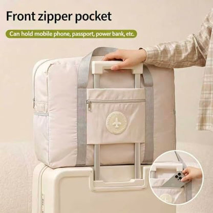 Lightweight Travel Duffel Bag, Foldable Carry on Weekender Overnight - color: Off White