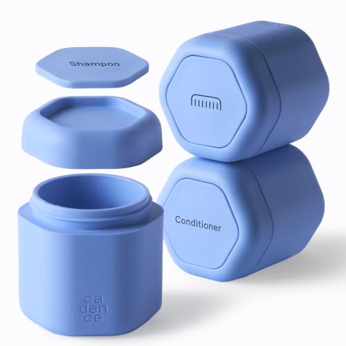 Cadence Travel Containers Haircare Capsule Set - Magnetic Containers with Lids,Carry On Travel Essentials For Women/Men - 3 Flex Mediums (1.32oz) - Shampoo, Conditioner & Comb Icon Labels - Pacific - color: Pacific, size: Haircare (Set of 3)