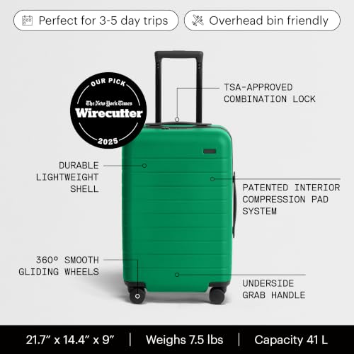 Away The Carry-On Luggage, 22-inch Lightweight Hardside Spinner Suitcase - color: Palm Green