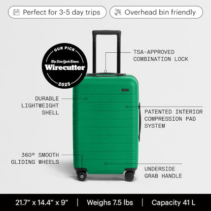 Away The Carry-On Luggage, 22-inch Lightweight Hardside Spinner Suitcase - color: Palm Green