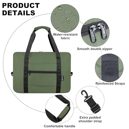Duffle Bag for Travel Foldable Personal Item Travel Bag, 40L, Army Green - color: Army green, size: 40L