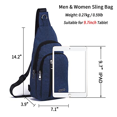 Seoky Rop Small Sling Bag Crossbody for Men Women One Strap Shoulder Cross Body Bag Sling Backpack for Travel - color: Blue
