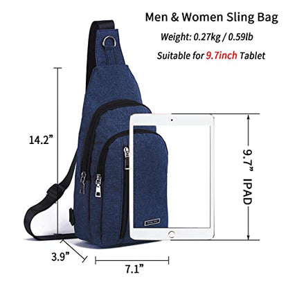 Seoky Rop Small Sling Bag Crossbody for Men Women One Strap Shoulder Cross Body Bag Sling Backpack for Travel - color: Blue