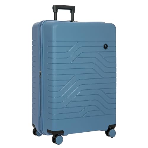 Bric's B|Y Ulisse Checked Luggage with Spinner Wheels – Expandable Lightweighted Hard Shell Suitcase, TSA Combination Lock - Removeable Wash Bag Included - 30 Inch, Grey Blue - color: Grey Blue, size: Checked-large