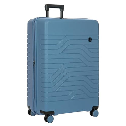 Bric's B|Y Ulisse Checked Luggage with Spinner Wheels – Expandable Lightweighted Hard Shell Suitcase, TSA Combination Lock - Removeable Wash Bag Included - 30 Inch, Grey Blue - color: Grey Blue, size: Checked-large