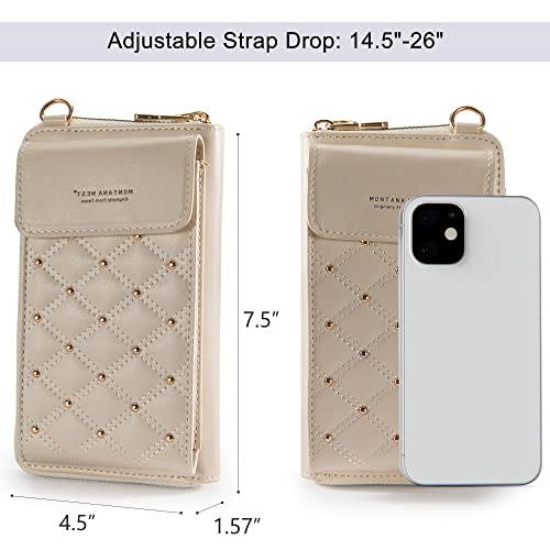 Montana West Crossbody Cell Phone Purse for Women RFID Blocking Cellphone Wallet - color: Tan