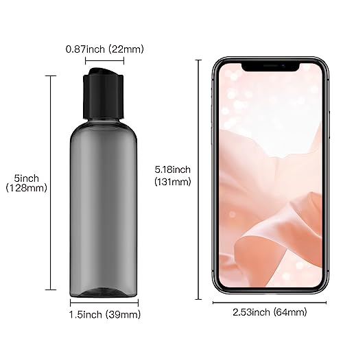 Travel Bottles for Toiletries, 3.4 oz Travel Size Containers, 5pcs, Black - color: Black