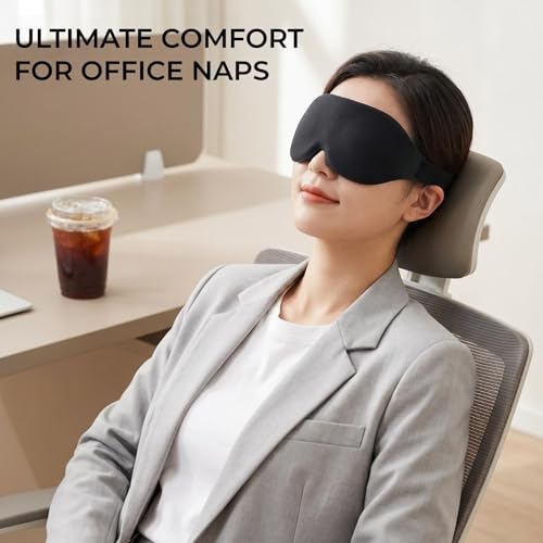 3D Contoured Sleep Mask, Soft Breathable Eye Mask for Sleeping, Light Blocking Blindfold with Adjustable Strap, Comfortable Night Eye Cover for Travel, Nap, Night Shift (1 Purple) - color: 1 Purple