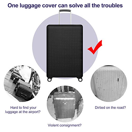 Travel Suitcase Protective Cover 26"-28" Suitcase Protective Cover & High Elastic Spandex Size L - color: Black, size: L(Fits to 26"-28" Trolley Case)