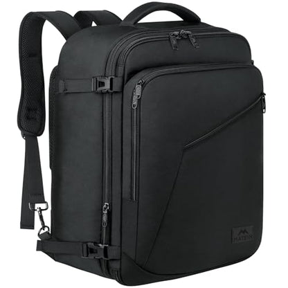 MATEIN 45L Travel Backpack, Expandable Large Carryon Backpack for Men Women - color: Black, size: XX-Large