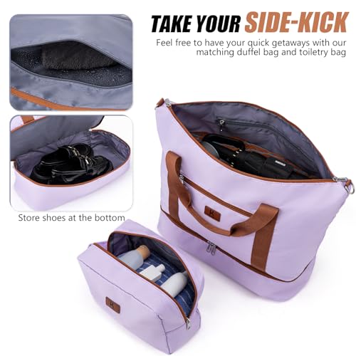 Luggage Sets 5 Piece Hardside Expandable Durable Suitcases with Wheels | Unisex Hardside ABS Suitcase Set, Detachable Spinner Wheels，TSA Lock， Hardshell Lightweight luggage for Family Travel - color: Purple