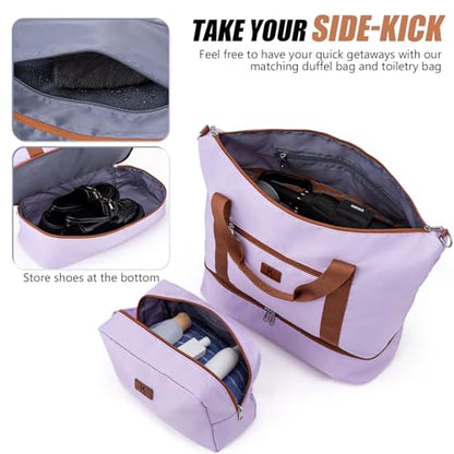 KUNEL Luggage Sets 5 Piece, Hardshell Expandable Suitcase, 20/24/28inch - color: Purple