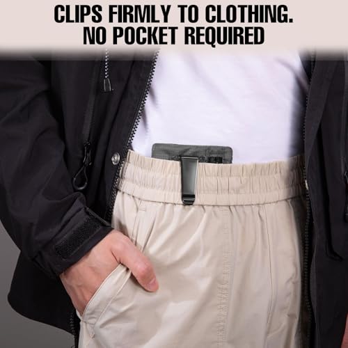 KOSMCCO RFID Blocking Clip Stash Pocket Travel Belt Wallet, Grey, Medium - color: Grey, size: Medium (3.5x5.2")