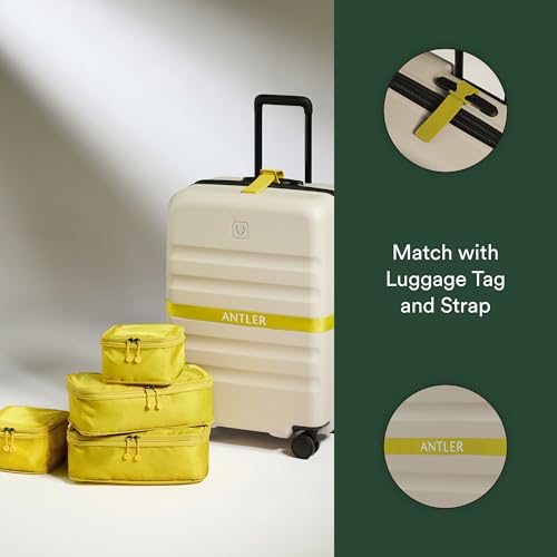 Antler Compression Packing Cubes, Set of 4, Gorse Yellow - color: Gorse Yellow