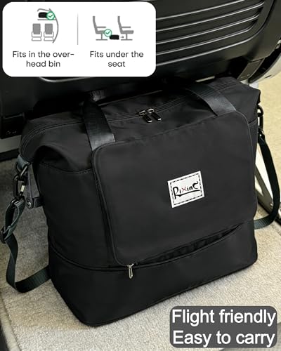 Foldable Travel Bag,Travel Duffle Bag,Foldable Duffle Bag for Travel - color: Black