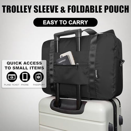 Duffle Bag for Travel Foldable Personal Item Travel Bag, 40L, Black - color: Black, size: 40L