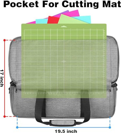 YOREPEK Carrying Case for Cricut Maker 4/3, Explore 5/4/3 with Dust Cover - color: Grey