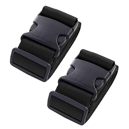 2pcs 74″×2″Luggage Straps for Suitcases,Adjustable Suitcase Straps and Heavy Duty Strap Buckle Packing Straps Travel Accessories,Black - color: Black 2PCS