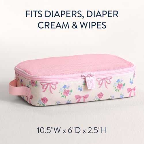 Itzy Ritzy Packing Cubes for Travel, Set of 3 Organizers (Ribbons & Roses) - color: Ribbons & Roses