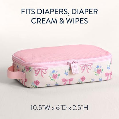 Itzy Ritzy Packing Cubes for Travel, Set of 3 Organizers (Ribbons & Roses) - color: Ribbons & Roses