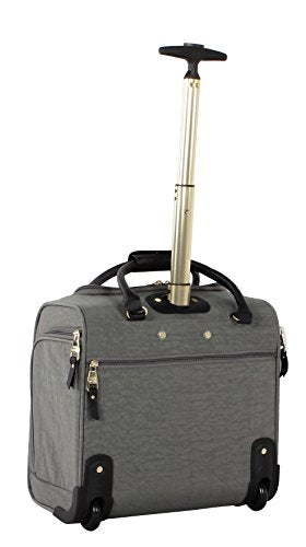 Steve Madden Designer Luggage Collection - 3 Piece Softside Expandable Lightweight Spinner Suitcase Set - Travel Set Includes an Under Seat Bag, 20-Inch Carry on and 28-Inch Checked Suitcase, - color: Peek-a-boo Grey