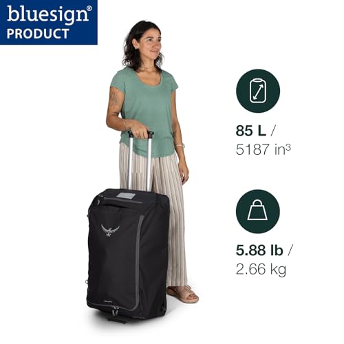 Osprey Daylite 85L Wheeled Collapsible Travel Duffel Bag, Black OS - color: Black, size: 85L