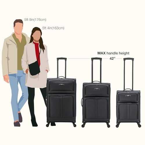 U.S. Traveler Anzio Softside Expandable Luggage with Spinner Wheels, Dark Grey, 2-Piece Set (22/30) - color: Dark Grey, size: 2-Piece Set (22/30)