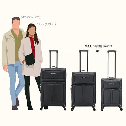 U.S. Traveler Anzio Softside Expandable Luggage with Spinner Wheels, Dark Grey, 22-Inch Carry-on - color: Dark Grey, size: 22-Inch Carry-on
