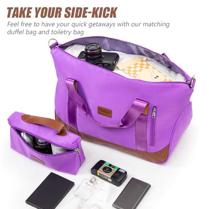 Cosbarn Luggage Sets, Lightweight Durable Hardshell, 5 piece Suitcase Sets - color: BrightPurple