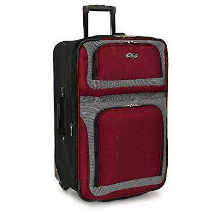 U.S. Traveler New Yorker Lightweight Expandable Rolling Luggage, Red/Gray, 4-Piece Set - color: Red, size: 4-Piece Set (15/21/25/29)