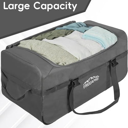 120L Foldable Rolling Duffel Bag with 3 Wheels and Handle (30 inch) - color: Grey