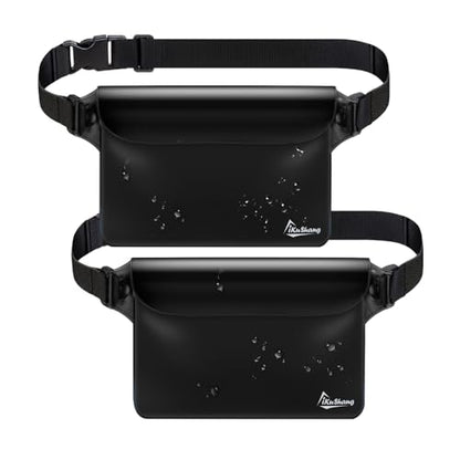 Waterproof Fanny Pack, Dry Bag Phone Pouch for Beach Swimming Kayaking - color: Black+Black