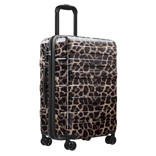 Carry on Luggage, Expandable 20 Inch Hard Shell Suitcase with Spinner Wheels TSA Lock, Lightweight Travel Carry on Suitcases - color: Cheetah, size: 20inch