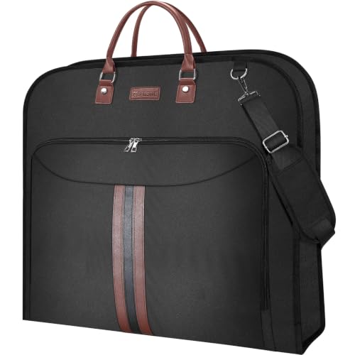 BALEINE Garment Bags for Travel, Water Resistant Carry on Suit Bag - color: Black, size: 48"-expanded