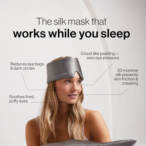 Dore & Rose Deep Sleep Mask, 100% Pure Silk Eye Mask for Sleeping - color: Charcoal