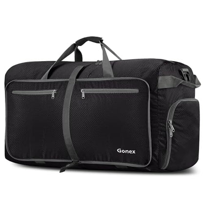 Gonex Foldable Travel Duffle Bag, Lightweight with Shoe Compartment - color: Black, size: 40L